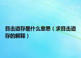 目擊道存是什么意思（求目擊道存的解釋）
