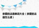 親愛的法語單詞大全（親愛的法語怎么讀）