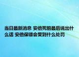 當(dāng)日最新消息 安倍死前最后說(shuō)出什么話 安倍保鏢會(huì)受到什么處罰