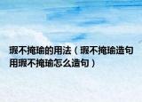 瑕不掩瑜的用法（瑕不掩瑜造句用瑕不掩瑜怎么造句）
