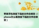蘋果手機(jī)微信下載的文件在哪里（iphone怎么看微信下載的文件在哪里）
