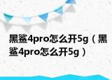 黑鯊4pro怎么開5g（黑鯊4pro怎么開5g）