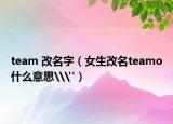 team 改名字（女生改名teamo什么意思\