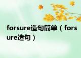 forsure造句簡單（forsure造句）