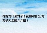 花好對(duì)什么對(duì)子（花前對(duì)什么 對(duì)對(duì)子大全簡(jiǎn)介介紹）