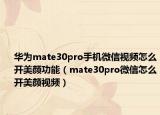 華為mate30pro手機微信視頻怎么開美顏功能（mate30pro微信怎么開美顏視頻）