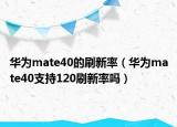 華為mate40的刷新率（華為mate40支持120刷新率嗎）
