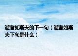 逝者如斯夫的下一句（逝者如斯夫下句是什么）