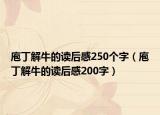 庖丁解牛的讀后感250個(gè)字（庖丁解牛的讀后感200字）