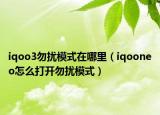 iqoo3勿擾模式在哪里（iqooneo怎么打開勿擾模式）