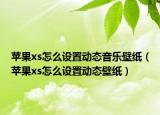 蘋果xs怎么設置動態(tài)音樂壁紙（蘋果xs怎么設置動態(tài)壁紙）