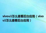 vivou1怎么查看后臺應用（vivou1怎么查看后臺應用）