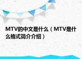 MTV的中文是什么（MTV是什么格式簡介介紹）