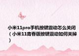 小米11pro手機按鍵震動怎么關閉（小米11青春版按鍵震動如何關掉）