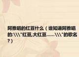阿雅唱的紅豆什么（誰(shuí)知道阿雅唱的:\