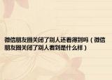 微信朋友圈關(guān)閉了別人還看得到嗎（微信朋友圈關(guān)閉了別人看到是什么樣）