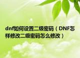 dnf如何設(shè)置二級(jí)密碼（DNF怎樣修改二級(jí)密碼怎么修改）