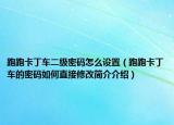 跑跑卡丁車二級(jí)密碼怎么設(shè)置（跑跑卡丁車的密碼如何直接修改簡介介紹）