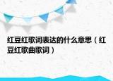 紅豆紅歌詞表達的什么意思（紅豆紅歌曲歌詞）