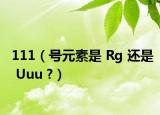 111（號元素是 Rg 還是 Uuu ?）