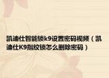凱迪仕智能鎖k9設(shè)置密碼視頻（凱迪仕K9指紋鎖怎么刪除密碼）