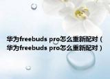 華為freebuds pro怎么重新配對（華為freebuds pro怎么重新配對）