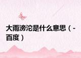 大雨滂沱是什么意思（- 百度）