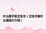 什么牌子的衛(wèi)生巾（衛(wèi)生巾有什么用簡介介紹）