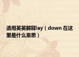 請用英英解釋lay（down 在這里是什么意思）