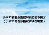 小米11青春版指紋解鎖功能不見了（小米11青春版指紋解鎖在哪里）