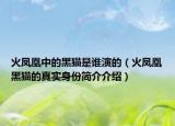 火鳳凰中的黑貓是誰演的（火鳳凰黑貓的真實(shí)身份簡(jiǎn)介介紹）