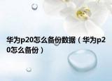 華為p20怎么備份數(shù)據(jù)（華為p20怎么備份）