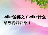 wike的英文（wike什么意思簡介介紹）