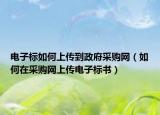 電子標如何上傳到政府采購網（如何在采購網上傳電子標書）