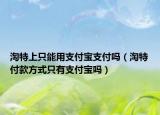 淘特上只能用支付寶支付嗎（淘特付款方式只有支付寶嗎）
