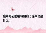 提單號(hào)碼的編寫規(guī)則（提單號(hào)是什么）