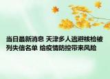 當(dāng)日最新消息 天津多人逃避核檢被列失信名單 給疫情防控帶來風(fēng)險