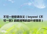 不可一世歌詞含義（beyond《不可一世》的歌詞寫(xiě)的是什麼意思）