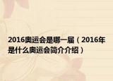 2016奧運(yùn)會(huì)是哪一屆（2016年是什么奧運(yùn)會(huì)簡(jiǎn)介介紹）