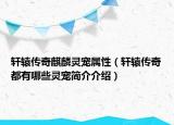 軒轅傳奇麒麟靈寵屬性（軒轅傳奇都有哪些靈寵簡(jiǎn)介介紹）