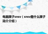 電腦牌子snsv（snsv是什么牌子簡介介紹）