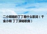 二小姐唱的丁丁是什么歌詞（千金小姐 丁丁演唱歌曲）