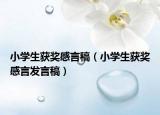 小學(xué)生獲獎(jiǎng)感言稿（小學(xué)生獲獎(jiǎng)感言發(fā)言稿）