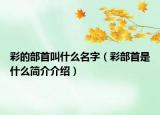 彩的部首叫什么名字（彩部首是什么簡(jiǎn)介介紹）