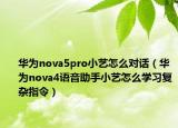 華為nova5pro小藝怎么對(duì)話(huà)（華為nova4語(yǔ)音助手小藝怎么學(xué)習(xí)復(fù)雜指令）