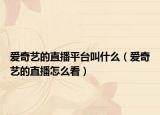 愛奇藝的直播平臺(tái)叫什么（愛奇藝的直播怎么看）