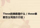 These的單數(shù)是什么（these單數(shù)怎么寫(xiě)簡(jiǎn)介介紹）