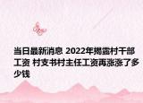 當日最新消息 2022年揭露村干部工資 村支書村主任工資再漲漲了多少錢