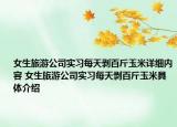 女生旅游公司實習每天剝百斤玉米詳細內(nèi)容 女生旅游公司實習每天剝百斤玉米具體介紹