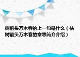 樹前頭萬木春的上一句是什么（枯樹前頭萬木春的意思簡(jiǎn)介介紹）